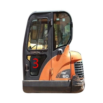 DOOSAN Mini Digger Glass Replacement RoHS Left Door Lower Position NO.3