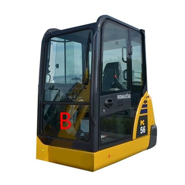PC567 PC56 Front Down Komatsu Excavator Glass Replacement Tempered