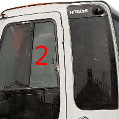 4457174 HITACHI Excavator Glass Cab Window Left Side Straight Position NO.2 Tempered Glass