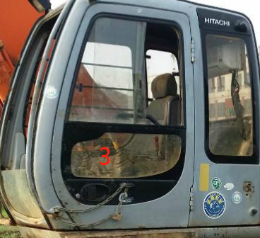 4457141 HITACHI Excavator Cab Window Tempered Glass Right Side Position No.7