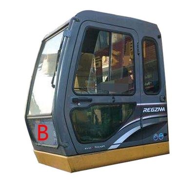White Green Excavator Front Glass Replacement 10 Holes Cab Glass For Diggers