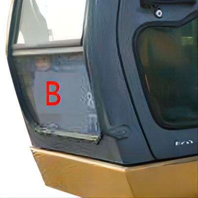 White Green Excavator Front Glass Replacement 10 Holes Cab Glass For Diggers
