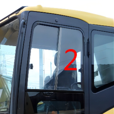 Bending Resistant KOMATSU Excavator Cab Glass Left Side Position Straight NO.2