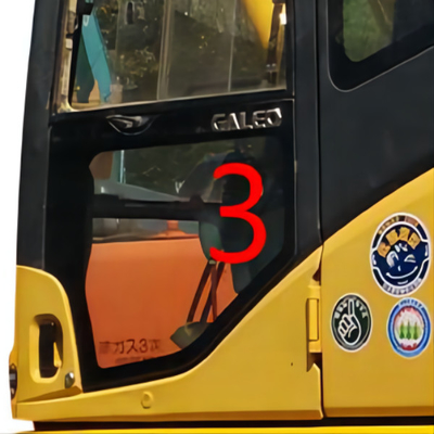 OEM KOMATSU Cab Glass Left Door Lower Position NO.3 Digger Window Replacement