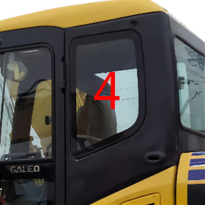 Temperature Resistant Excavator Window Glass Cab Back Left Side Position NO.4