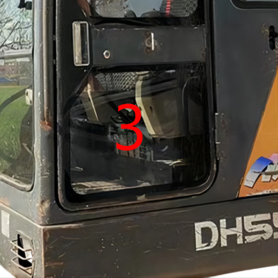 Construction Machine Excavator Cab Glass 5mm Thick 450mm Wide