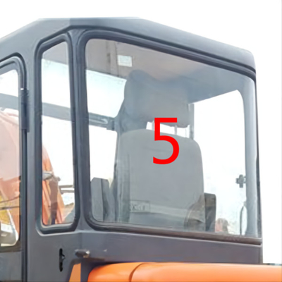 White Excavator Cab Glass DAEWOO DH55 Back Side Position NO.5