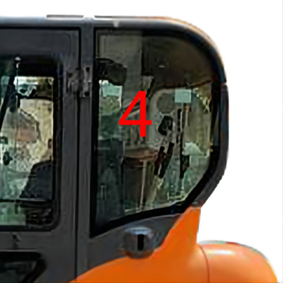 DX60-9 DX70 DOOSAN Glass  Left Door Rear Position NO.4