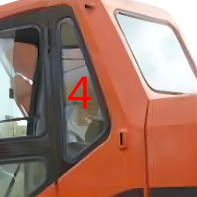 ISO Tempered Glass For Windshield DOOSAN Left Door Rear Position NO.4