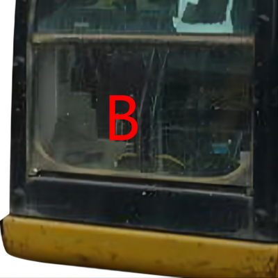 CAT307E E307E Excavator Glass Replacement CATERPILLAR Cab  Front Down Position B