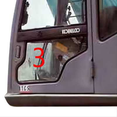 Left Door Lower Position Excavator Cab Glass Tempered Position NO.3