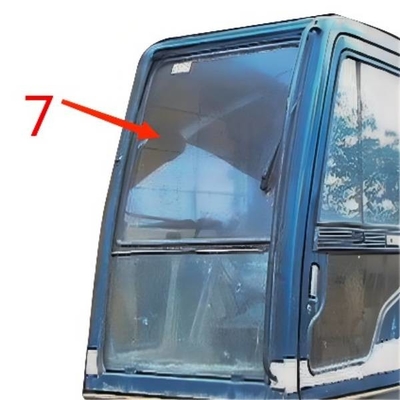 Right Side KOBELCO Excavator Window Glass Green Position No.7