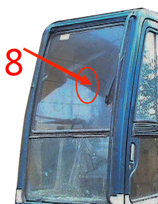 KOBELCO Right Side Excavator Cab Glass 5mm Windshield Tempered Glass Position No.8