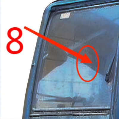KOBELCO Right Side Excavator Cab Glass 5mm Windshield Tempered Glass Position No.8