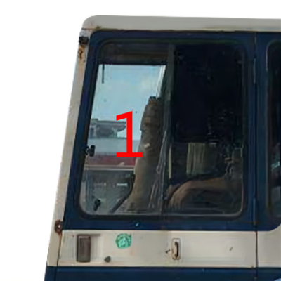 High Impact Strength KOMATSU Cab Glass Left Excavator Door Window Replacement