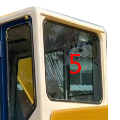 Bending Resistant KOMATSU Cab Glass Excavator Back Side Window Replacement