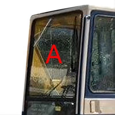 FCC Green KOMATSU Cab Glass Front Up Tempered Glass Window Replacement