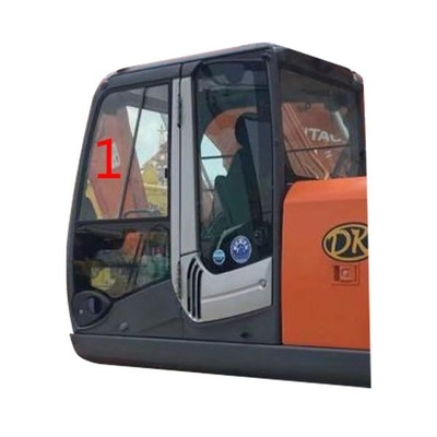 Left Door Slant Position Excavator Cab Glass 4mm Thick 925mm Wide