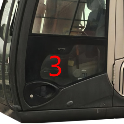 860mm Excavator Cab Glass Left Door Lower Position NO.3 Tempered Glass