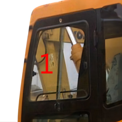 R225-7LC R140-7LC Windshield Tempered Glass HYUNDAI Excavator Left Side Position Slant NO.1
