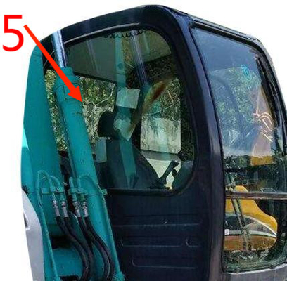 Bent Resistant KOBELCO Excavator Glass Green Back Side Position No.5