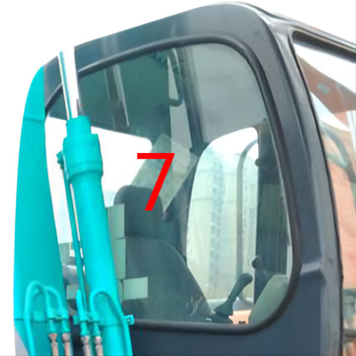 Right Side KOBELCO Custom Windshield Glass Green Mini Excavator Glass
