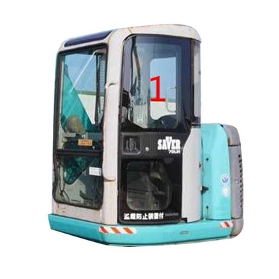 High Impact Strength KOBELCO Excavator Glass 5mm Thick Left Door Up Position NO.1