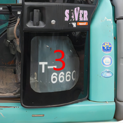 ISO Excavator Door Window Replacement Windshield Tempered Left Door Lower Position NO.3