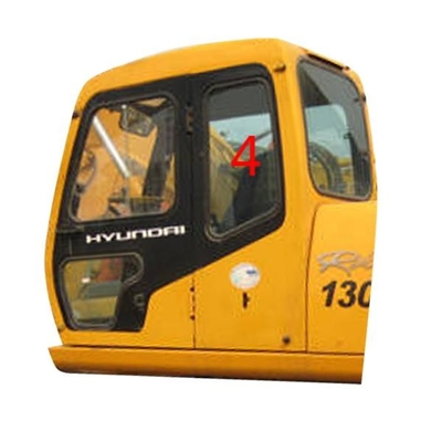 HYUNDAI Excavator Tempered Glass Window Replacement Left Door Rear Position NO.4