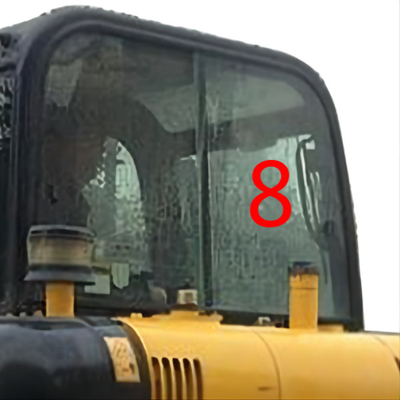 White HYUNDAI Front Glass Right Side Position No.8 Excavator Glass Replacement