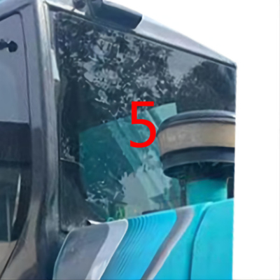 White KOBELCO Excavator Glass Back Side Position NO.5 Windshield Slant Tempered Glass