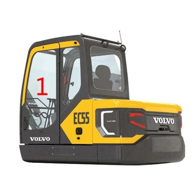 EC55 VOLVO Windshield Glass Left Door Position NO.1 Digger Window Replacement