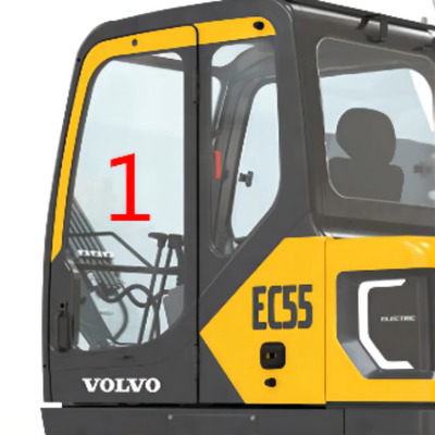 EC55 VOLVO Windshield Glass Left Door Position NO.1 Digger Window Replacement