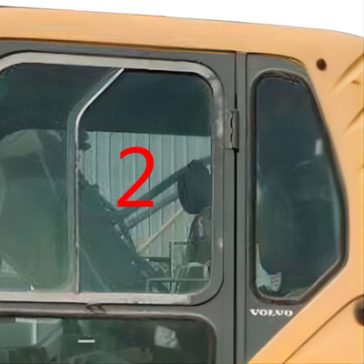 EC210B Excavator Door Window Replacement Left Door Position No.2 Custom Tempered Glass