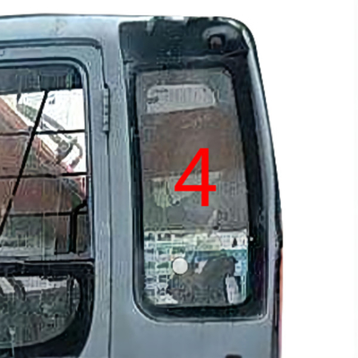 Excavator Tempered Glass Window Replacement Left Door Rear Position NO.4