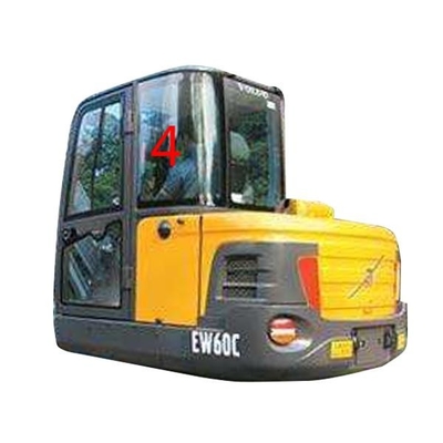 White EC60C VOLVO Windshield Glass Left Door Rear Position NO.4 Windshield
