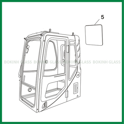 Bobcat Custom Windshield Glass BOKINH Excavator Back Side Position NO.5