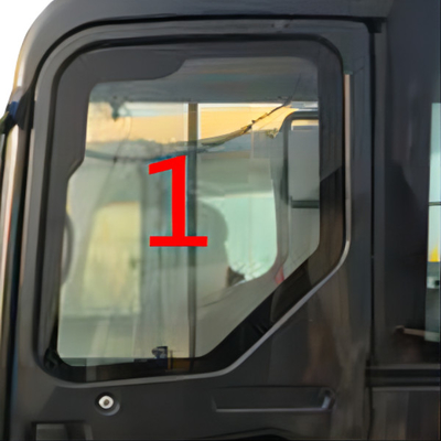 KOMATSU PC55MR Cab Glass Left Side Position Big Glass NO.1 5mm Thick Tempered