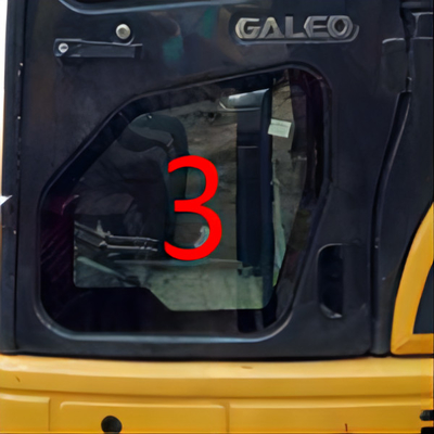 OEM KOMATSU PC55MR Cab Glass Left Door Lower Position NO.3 Digger Window Replacement