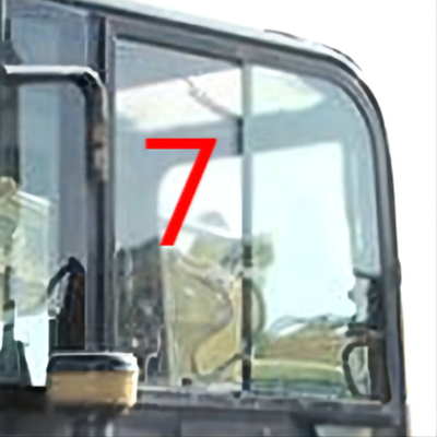DOT KOMATSU PC55MR Excavator Window Replacement Right Side Position No.7