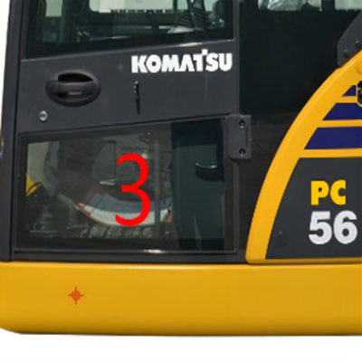 OEM KOMATSU PC6-7 PC56 Cab Glass Left Door Lower Position NO.3 Window Replacement