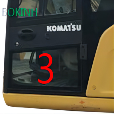 PC70-8 KOMATSU Cab Glass OEM Left Door Lower Position NO.3 Digger Window Replacement